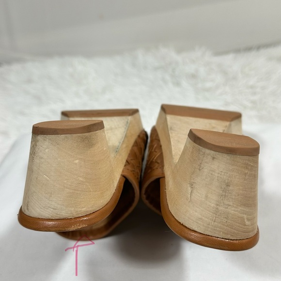 Madewell Womens Sz 6,5 Rustic Twig The Jordyn Clog in Woven Leather Block Heel - Picture 10 of 12